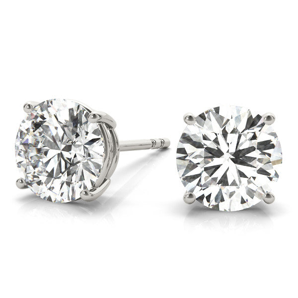 Lab Diamond Stud Earrings Round 1.00 ct. tw. (D-E, VVS) in 14k Gold 4-Prong Basket