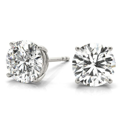 Lab Diamond Stud Earrings Round 1.00 ct. tw. (D-E, VVS) in 14k Gold 4-Prong Basket