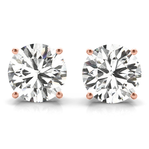 Lab Diamond Stud Earrings Round 0.50 ct. tw. (D-E, VVS) in 14k Gold 4-Prong Basket