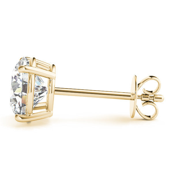 Lab Diamond Stud Earrings Round 2.00 ct. tw. (D-E, VVS) in 14k Gold 4-Prong Basket