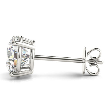 Lab Diamond Stud Earrings Round 4.00 ct. tw. (D-E, VVS) in 14k Gold 4-Prong Basket