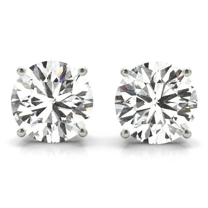 Lab Diamond Stud Earrings Round 4.00 ct. tw. (D-E, VVS) in 14k Gold 4-Prong Basket