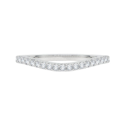 14K White Gold Round Diamond Wedding Band