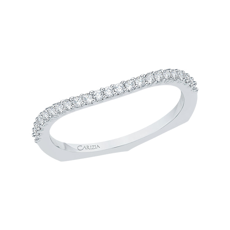 14K White Gold Round Diamond Wedding Band