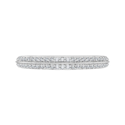 14K White Gold Euro Shank Diamond Wedding Band