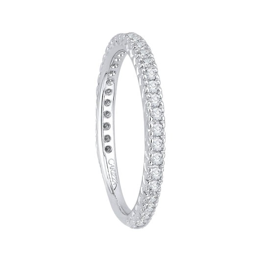 14K White Gold Diamond Wedding Band