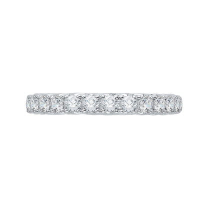 14K White Gold Diamond Wedding Band