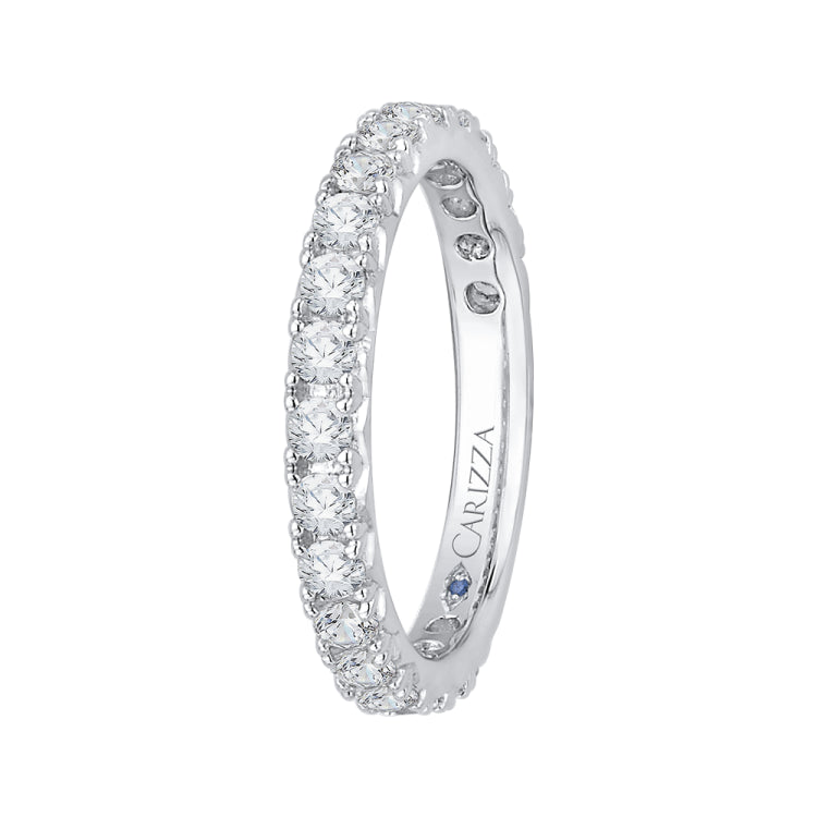 14K White Gold Diamond Wedding Band