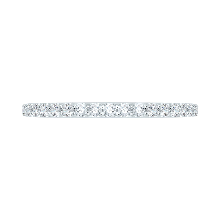 14K White Gold Round Diamond Half-Eternity Wedding Band