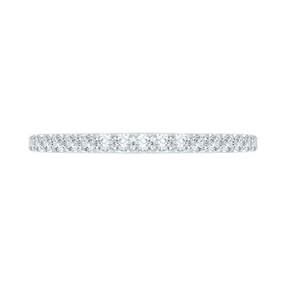 14K White Gold Round Diamond Half-Eternity Wedding Band