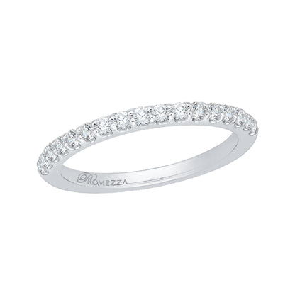 14K White Gold Round Diamond Half-Eternity Wedding Band