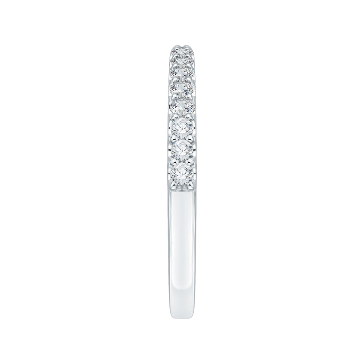 14K White Gold Round Diamond Half-Eternity Wedding Band