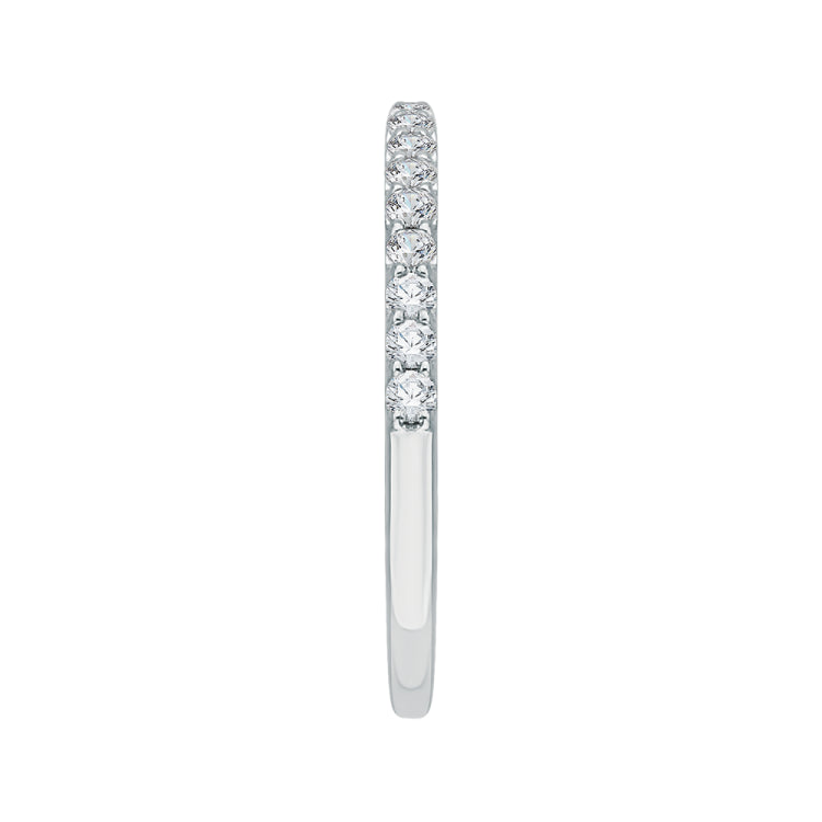 14K White Gold Round Diamond Half-Eternity Wedding Band