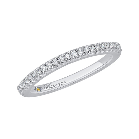 14K White Gold Round Diamond Half-Eternity Wedding Band