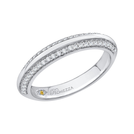 Round Diamond Half-Eternity Wedding Band In 14K White Gold