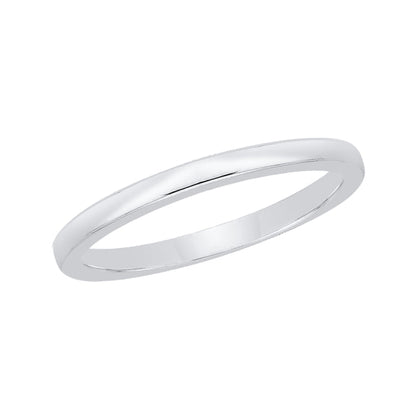 14K White Gold Plain Wedding Band