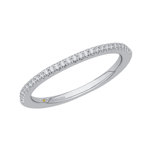 14K White Gold Round Diamond Half-Eternity Wedding Band