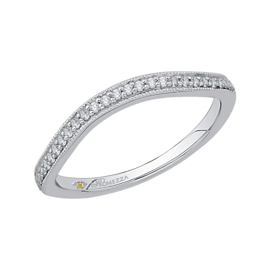 14K White Gold Round Diamond Wedding Band