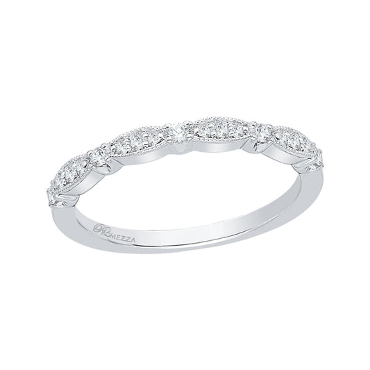 14K White Gold Round Diamond Wedding Band