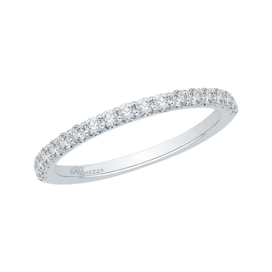 Round Diamond Half-Eternity Wedding Band In 14K White Gold