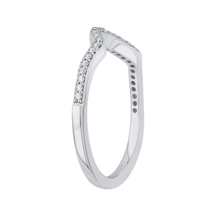 Round Diamond Half-Eternity Wedding Band In 14K White Gold