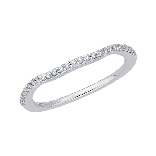 14K White Gold Round Diamond Half-Eternity Wedding Band