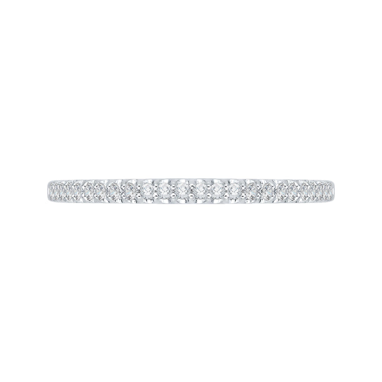 14K White Gold Round Diamond Half-Eternity Wedding Band