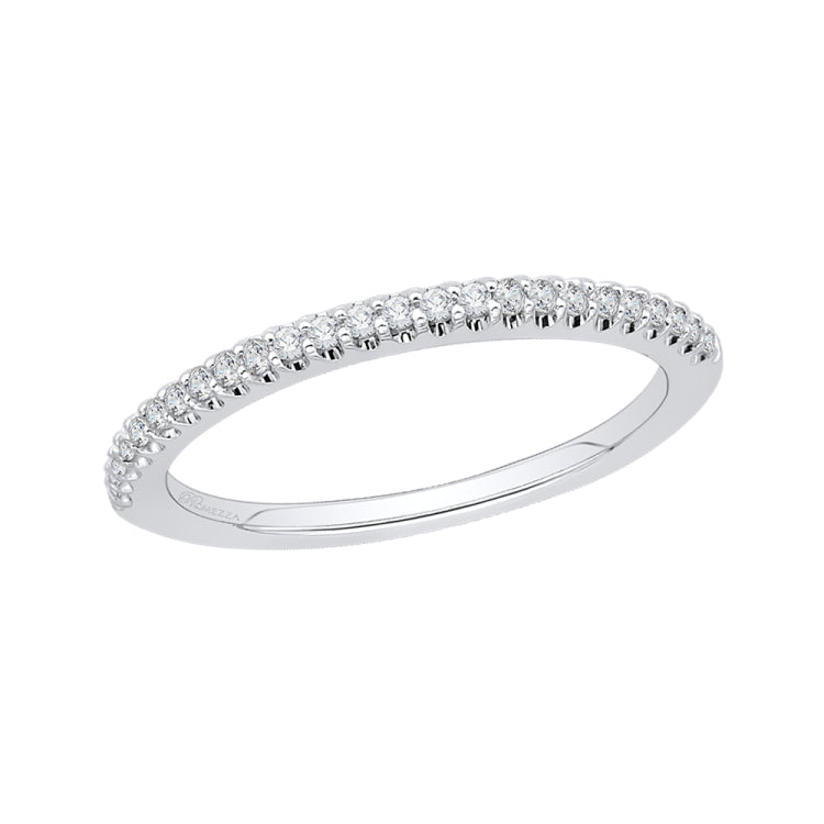 14K White Gold Round Diamond Half-Eternity Wedding Band