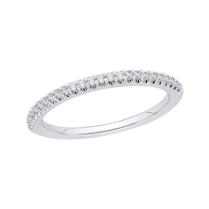 14K White Gold Round Diamond Half-Eternity Wedding Band