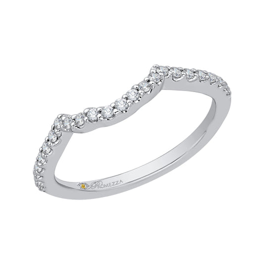 14K White Gold Round Diamond Half-Eternity Wedding Band