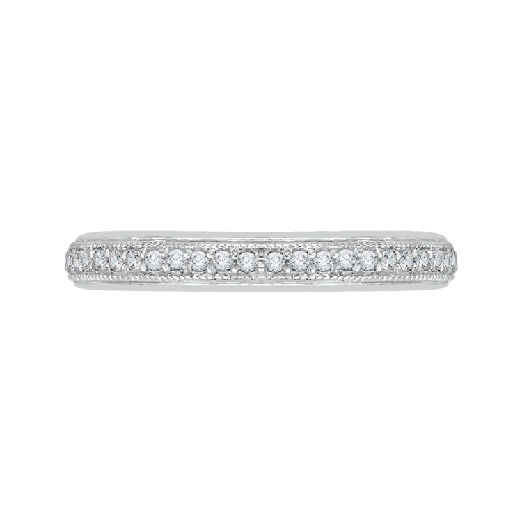 14K White Gold Round Diamond Half-Eternity Wedding Band