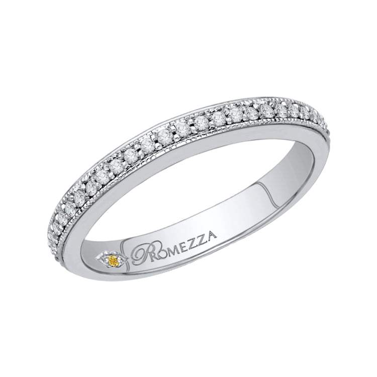 14K White Gold Round Diamond Half-Eternity Wedding Band