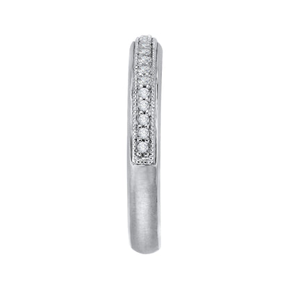 14K White Gold Round Diamond Half-Eternity Wedding Band