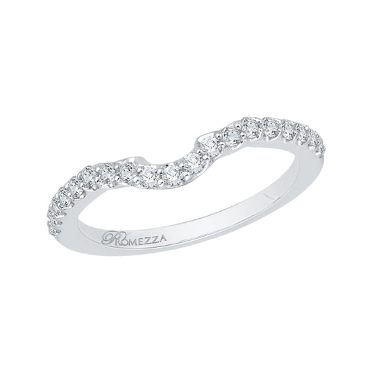 14K White Gold Round Diamond Half-Eternity Wedding Band