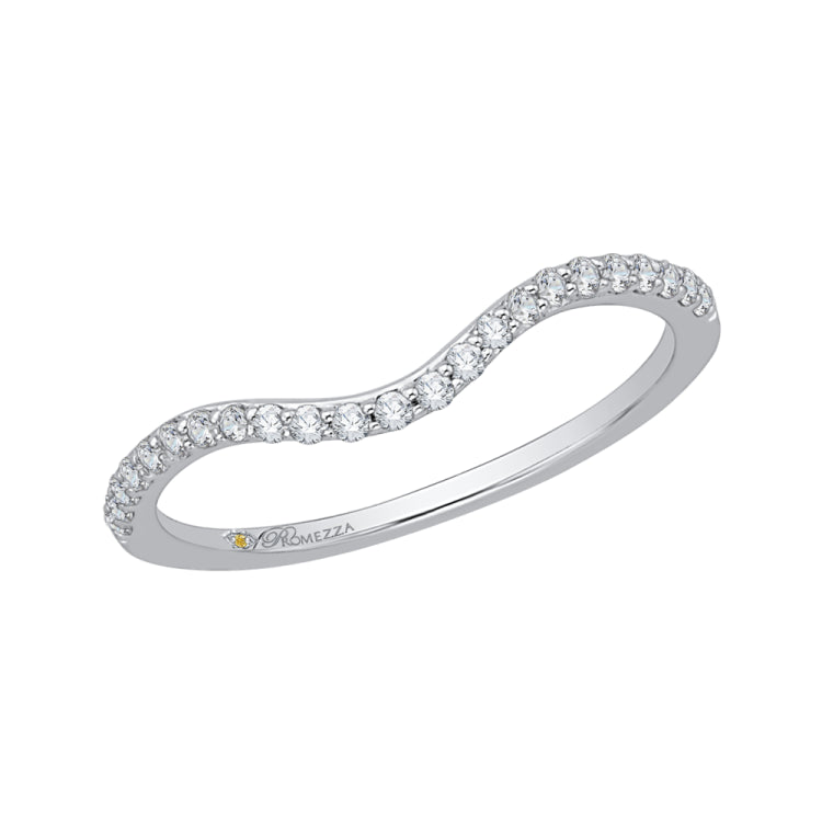 14K White Gold Round Diamond Wedding Band