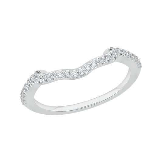 14K White Gold Round Diamond Wedding Band