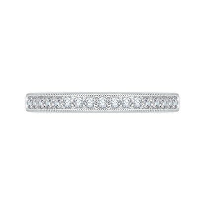 14K White Gold Round Diamond Wedding Band