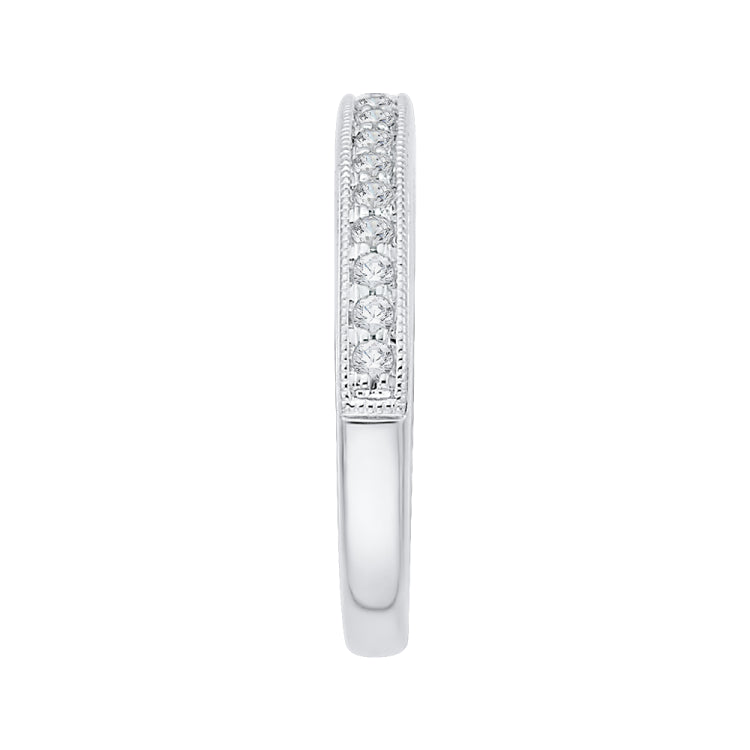 14K White Gold Round Diamond Wedding Band