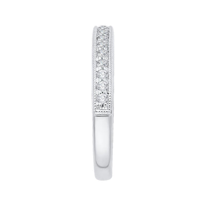 14K White Gold Round Diamond Wedding Band