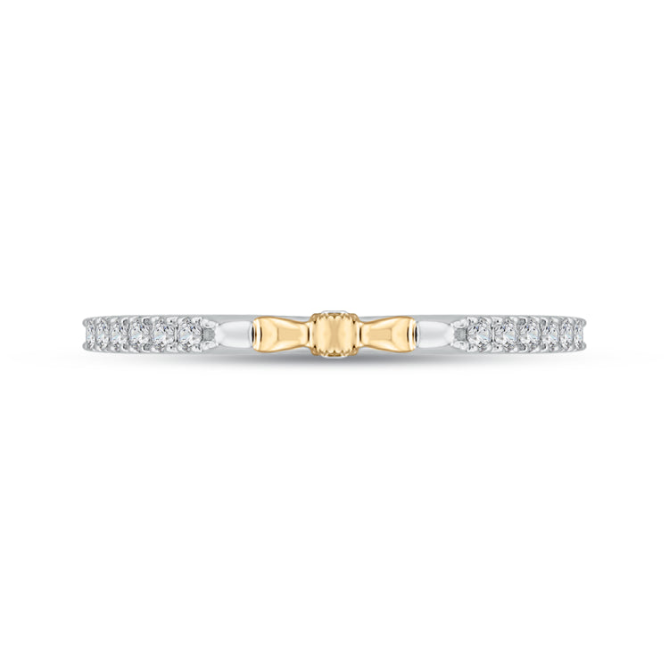 14K Two-Tone Gold Round Diamond Wedding Band