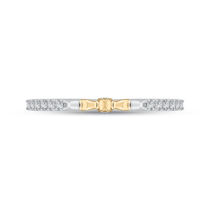 14K Two-Tone Gold Round Diamond Wedding Band