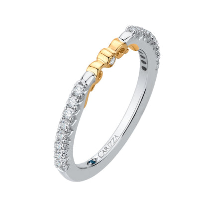 14K Two-Tone Gold Round Diamond Wedding Band