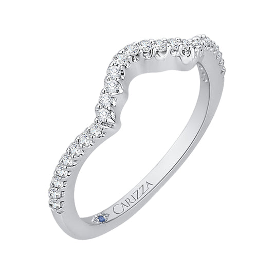 14K White Gold Diamond Wedding Band