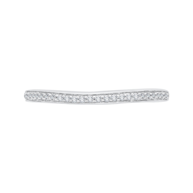 14K White Gold Round Diamond Half-Eternity Wedding Band