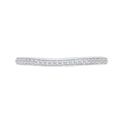 14K White Gold Round Diamond Half-Eternity Wedding Band