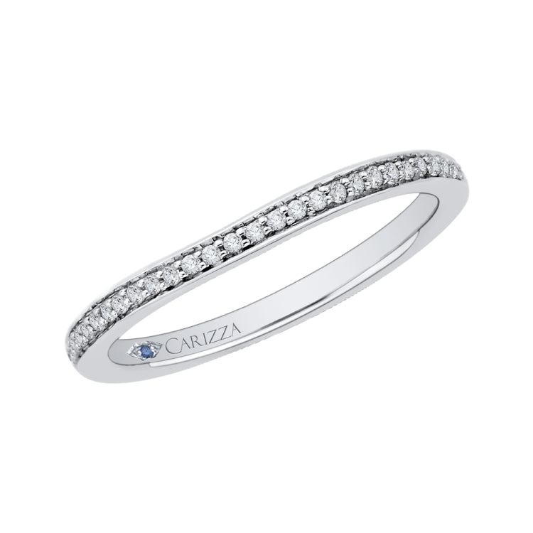 14K White Gold Round Diamond Half-Eternity Wedding Band