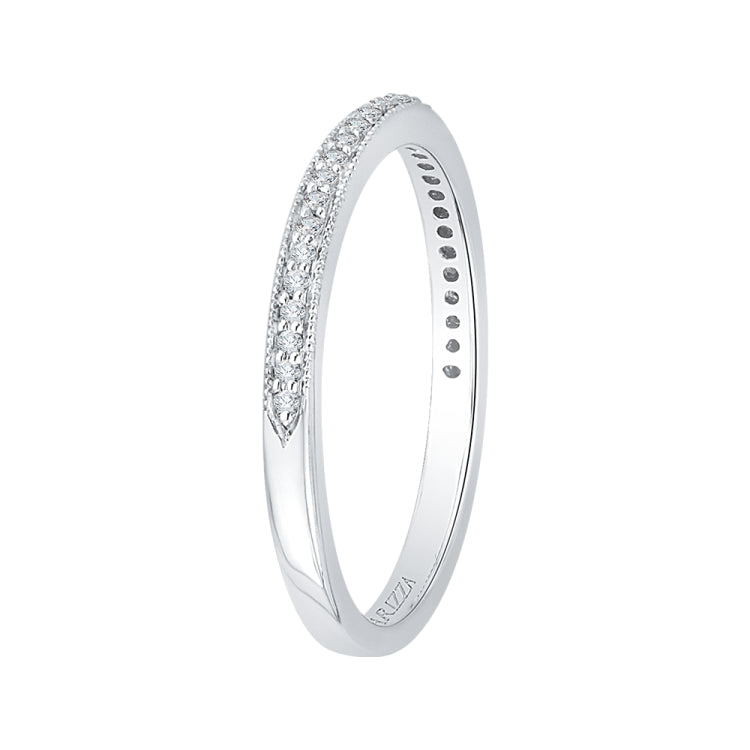 14K White Gold Round Diamond Half-Eternity Wedding Band