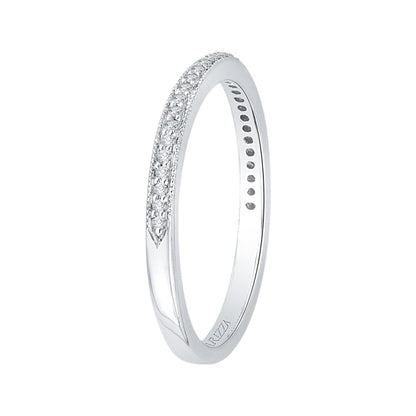 14K White Gold Round Diamond Half-Eternity Wedding Band