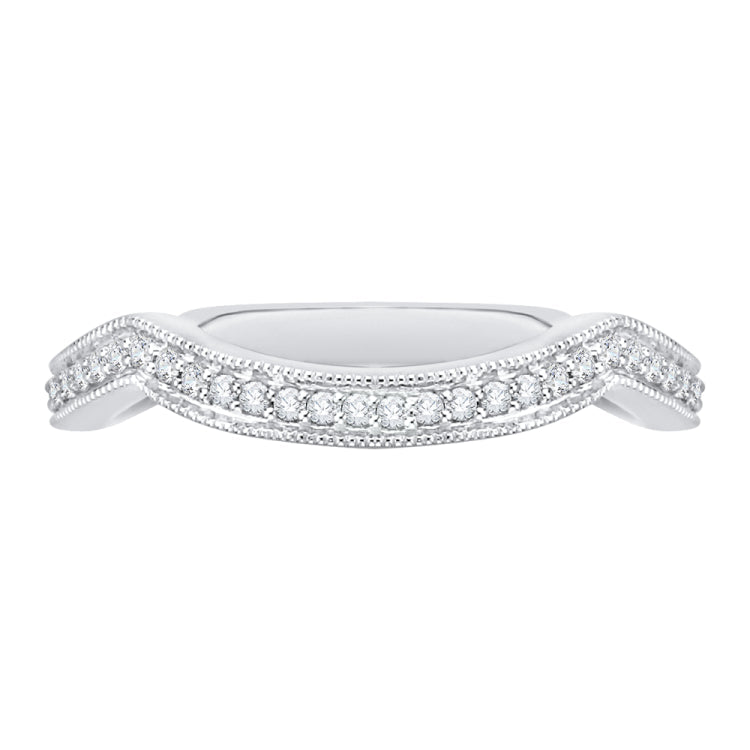 14K White Gold Round Diamond Wedding Band