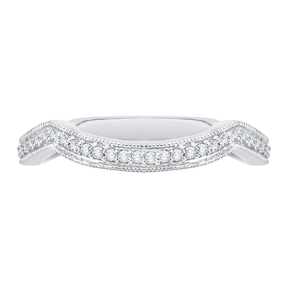 14K White Gold Round Diamond Wedding Band